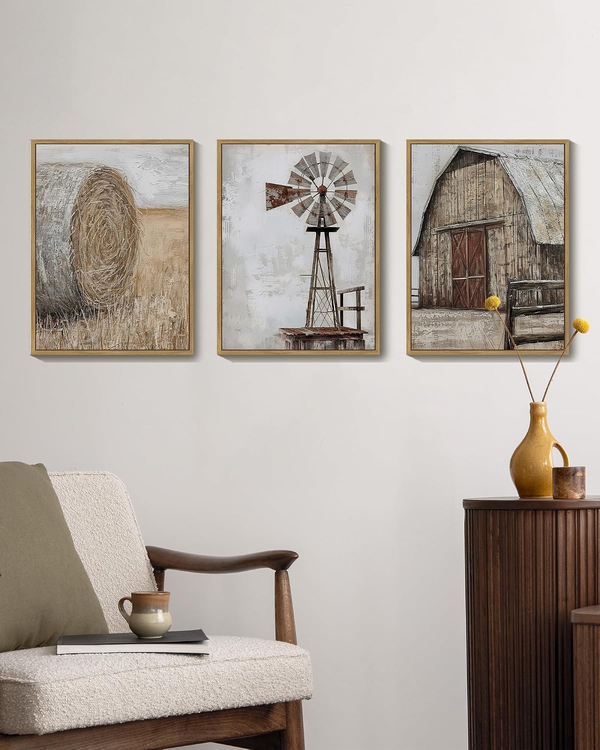 Rustic Windmill Barn Farmhouse Canvas Art - Framed Home Decor Review - Image 2