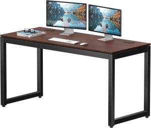 SHW 55-Inch Commercial-Grade Office Computer Desk, Cherry | 10-Year Limited Warranty