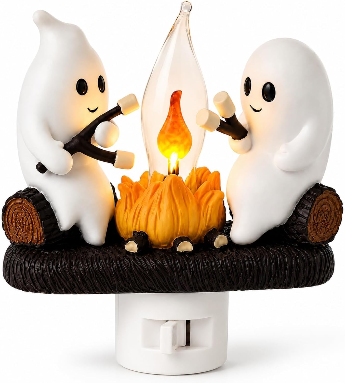 Halloween Ghost Bubble Bath Night Light, Spooky Ghost Lamp for Bathroom, Bedroom Reading & Indoor Halloween Party Desk Ornament (D#Ghost)