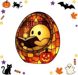Halloween Ghost Bubble Bath Night Light, Spooky Ghost Lamp for Bathroom, Bedroom Reading & Indoor Halloween Party Desk Ornament (B #)