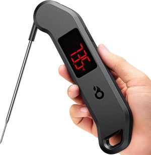 Shop Kitchen Tools & Home Decor ThermoMaven 1 Sec Professional Digital Meat Thermometer, ±0.5℉ Accuracy | NIST&NSF Certified Food Thermometer, Auto-Rotate Bright LED Screen, Highly Waterproof for Grill BBQ, Black