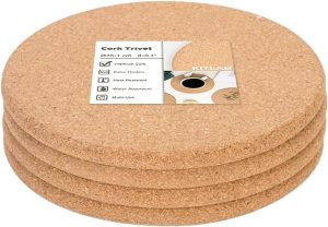 Shop Kitchen Tools & Home Decor Cork Trivets for Hot Dishes, Hot Pots and Pans, 8 Inch 4 Pcs | High Density Thick Cork Trivet, Heat Resistant, Large Coaster for Kitchen, Kitchen Essentials, Hot Pads for Countertop