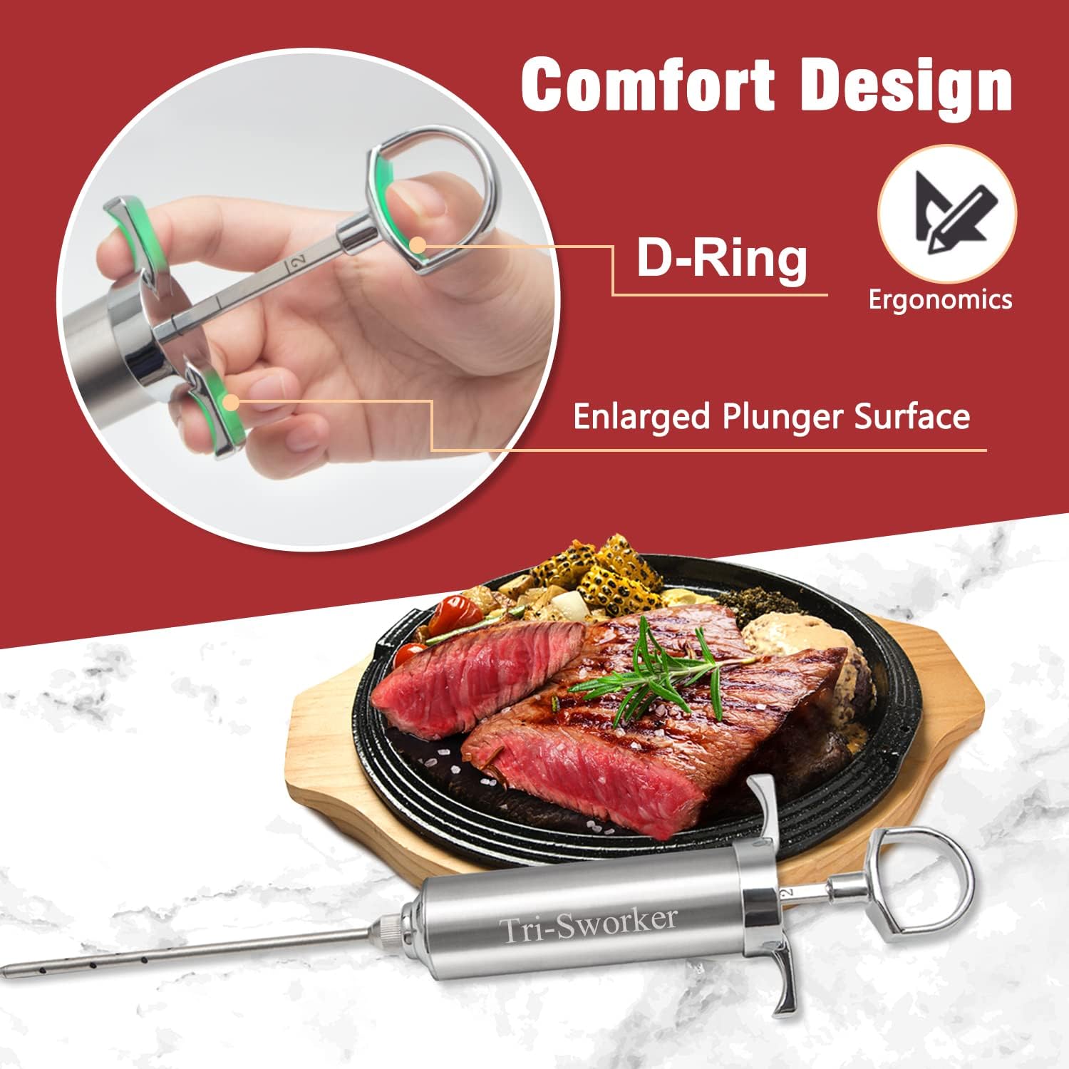 Tri-Sworker Meat Injector Kit for Smoking. 4 Needles, Case, Manual. Review. - Image 2