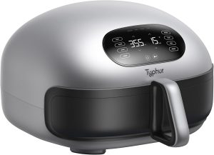 Typhur Dome 2 Large AI Smart Air Fryer, 15-in-1 Dual Heating, Self-Cleaning | Top & Bottom Heating | PFAS-Free Ceramic Basket | Fits 12" Pizza or Steaks | Whisper-Quiet | Dishwasher Safe | Silver | 120V