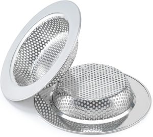 Shop Kitchen Tools & Home Decor 2 Pcs Sink Strainer Double-Layer Safe Design for Kitchen Sink Drain Basket | Upgraded Double-Layer Safe Kitchen Sink Strainer, No Finger Cuts, 4.5 Inch Outer Diameter, Fits Most Sinks