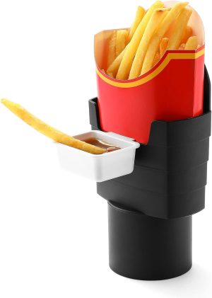 SUADEN French Fry Holder and Sauce Holder Set for Car | Funny Useful White Elephant Gift Idea for Adults, Stocking Stuffer for Men and Women