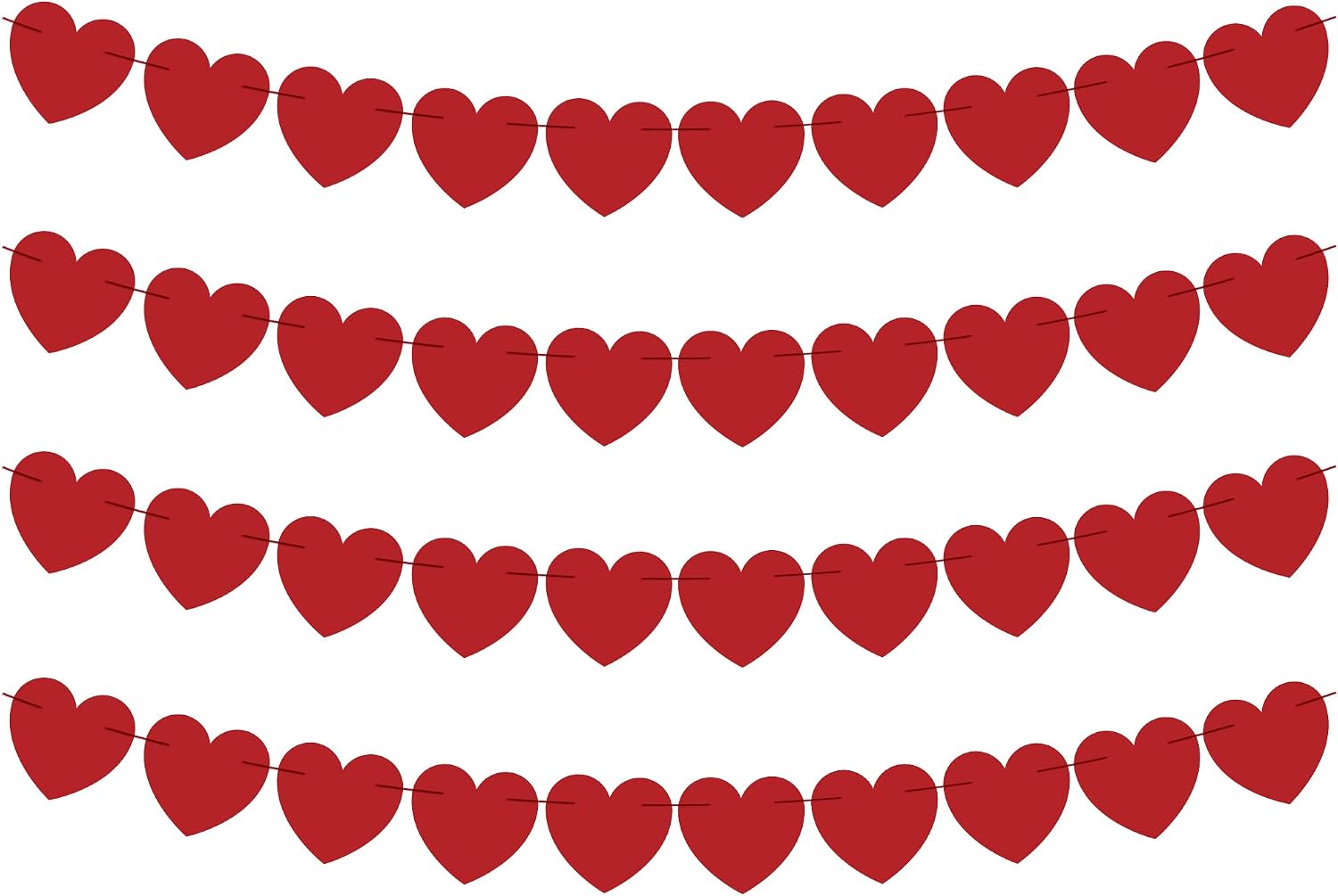 OHOME Valentines Day Decorations - Valentines Banner - Valentines Decor Red Heart Garland 40 Pack Valentines Day Backdrop Galentines Day Decorations Party Favors for Door Wall Classroom School Home