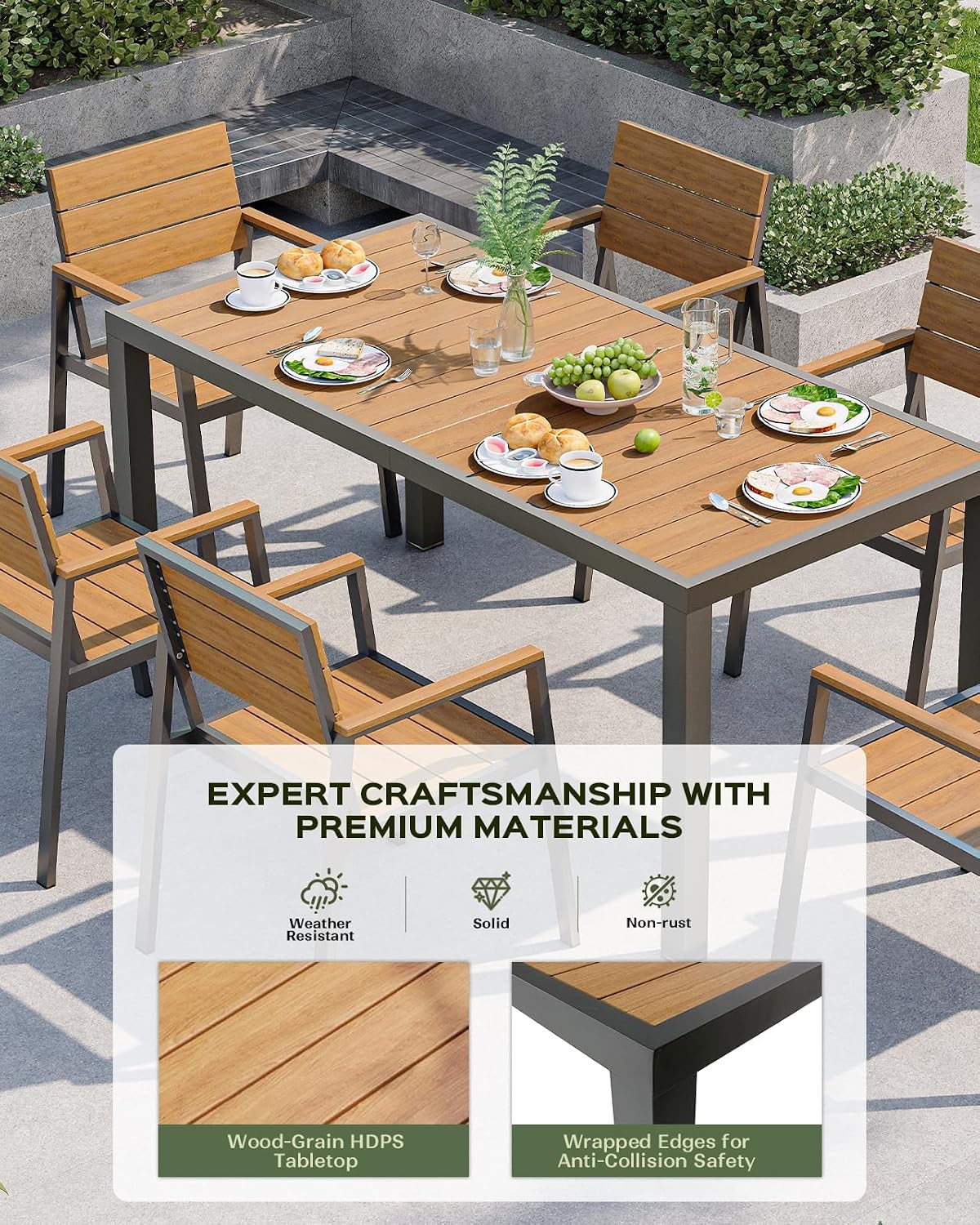 Vexwalx 7-Pc Patio Dining Set Review: All-Weather 6-Seater with Umbrella Hole - Image 2