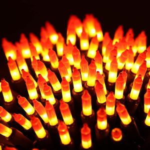 Brizled Candy Corn Halloween Lights, 100 Count Orange & Yellow UL Certified Incandescent Mini String Lights, Black Wire, Indoor & Outdoor Lighting Decoration | UL Certified; 21.3 ft Black Wire; Waterproof Candy Corn Mini Incandescent Halloween Lights for Autumn Thanksgiving Fall Decor