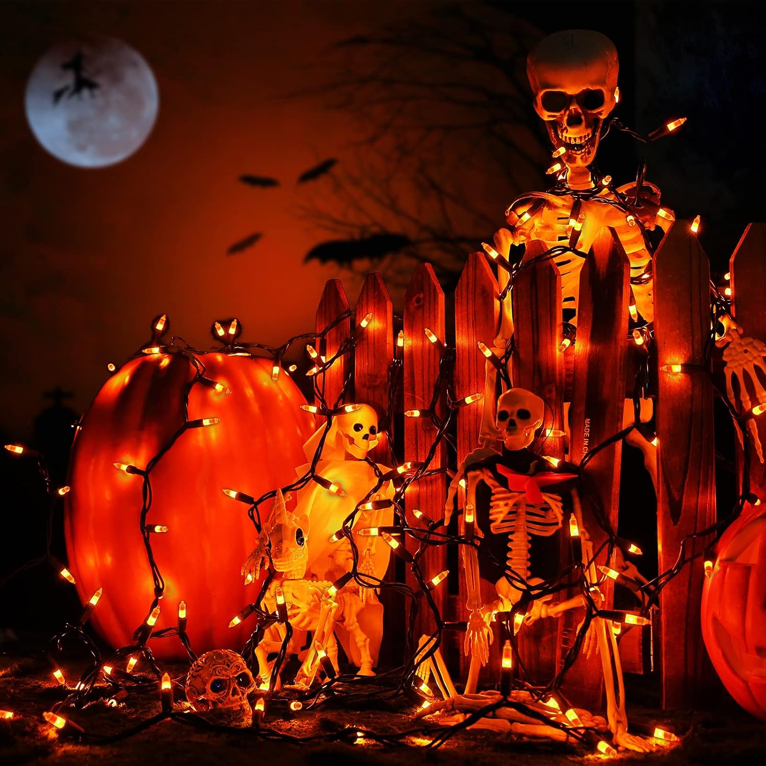 Waterproof UL Candy Corn 100 Mini Lights for Indoor/Outdoor Halloween & Fall - Image 2