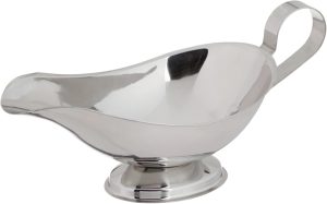Winco 8 oz Stainless Steel Gravy Boat | Great for Gravy, Sauces, Dressings and Table Service