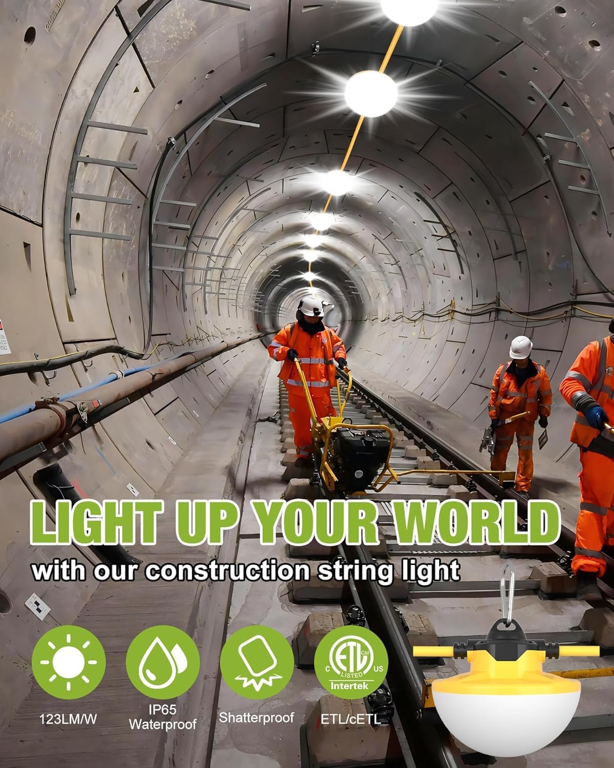 YXL 100FT Industrial LED String Lights Review: Super Bright, Waterproof IP65. - Image 2
