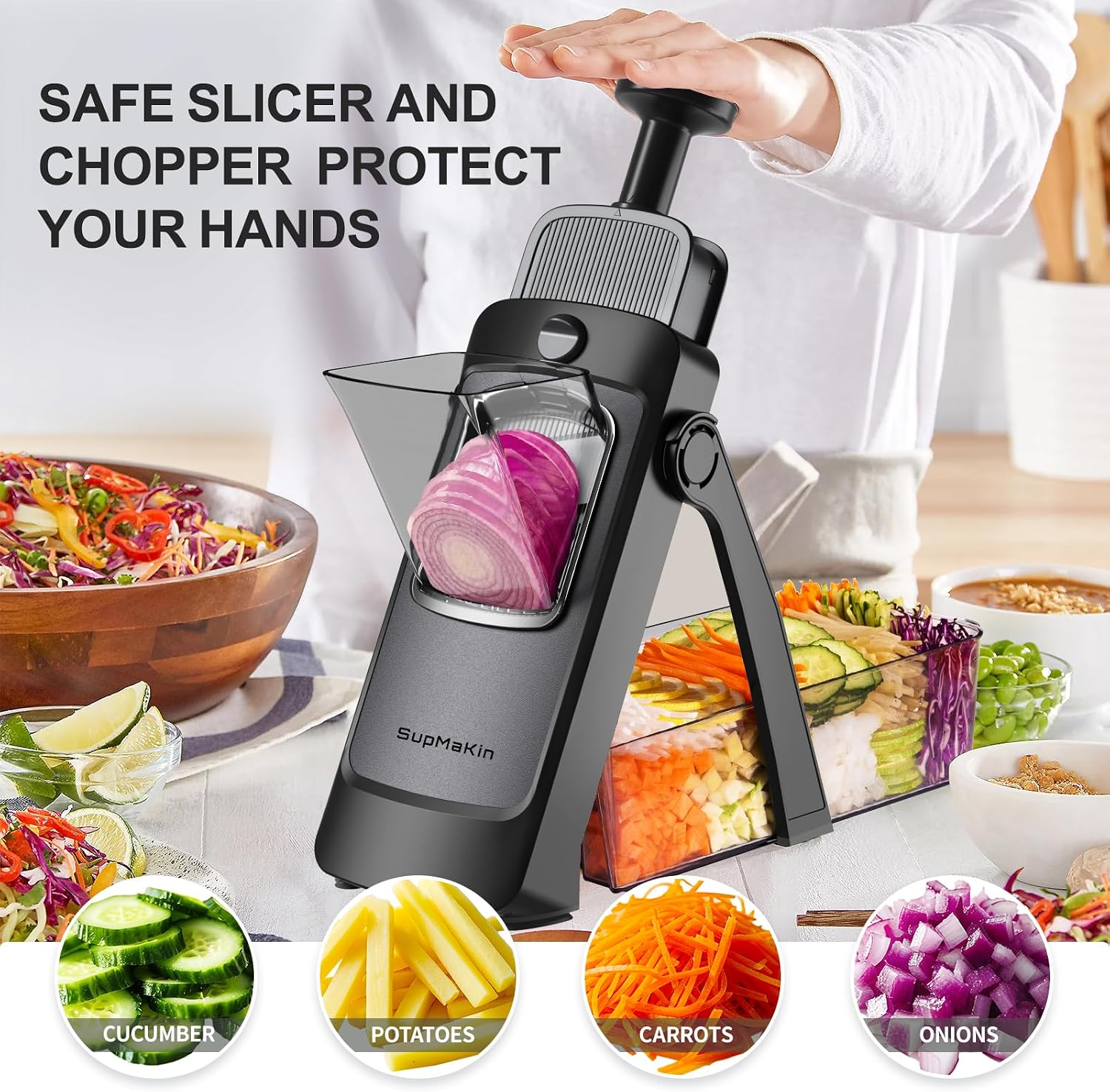 <p><strong>SupMaKin 8-in-1 Mandoline Review: Safe Veg Chopper with Drain Basket</strong></p> - Image 2
