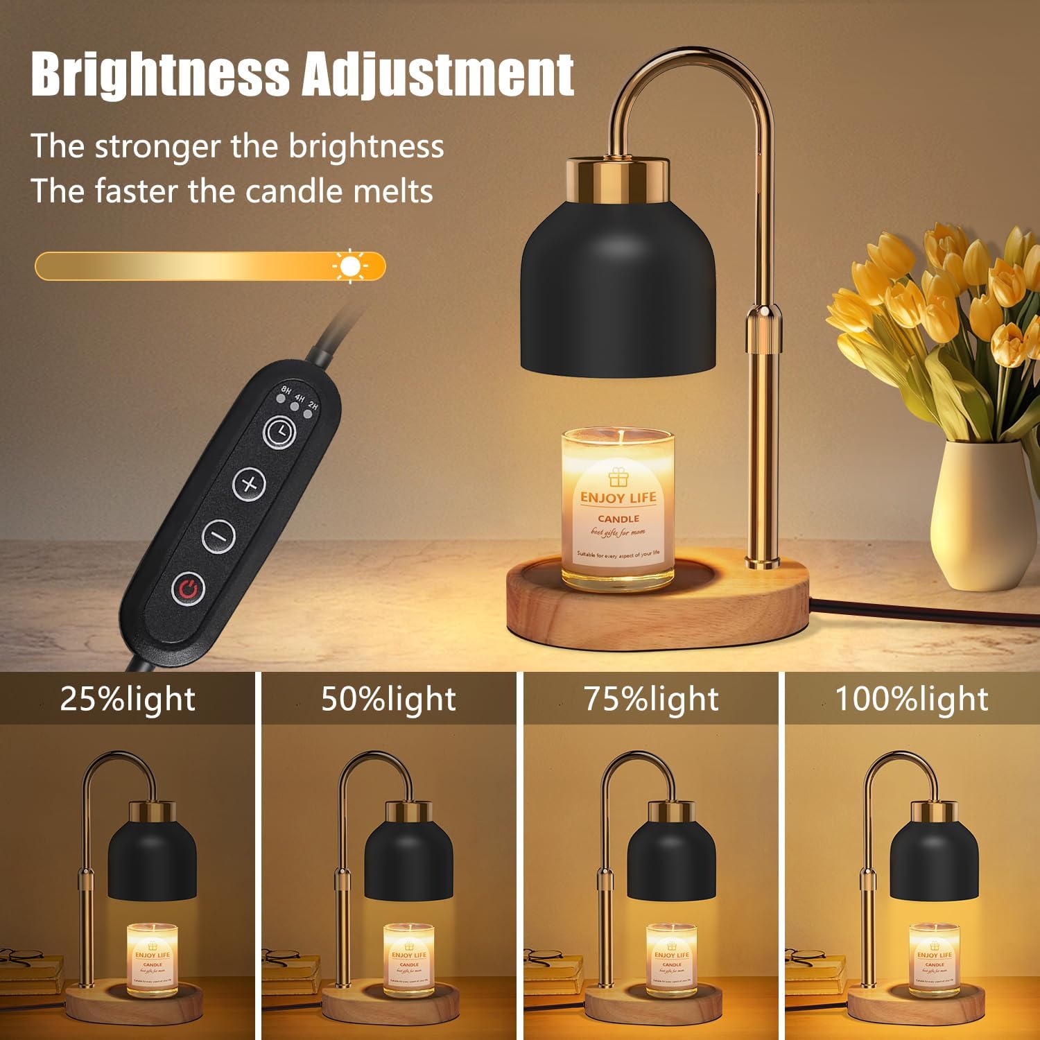 <p><strong>Vintage Dimmable Candle Warmer Lamp: Adjustable Height, Timer for Jars.</strong></p> - Image 2