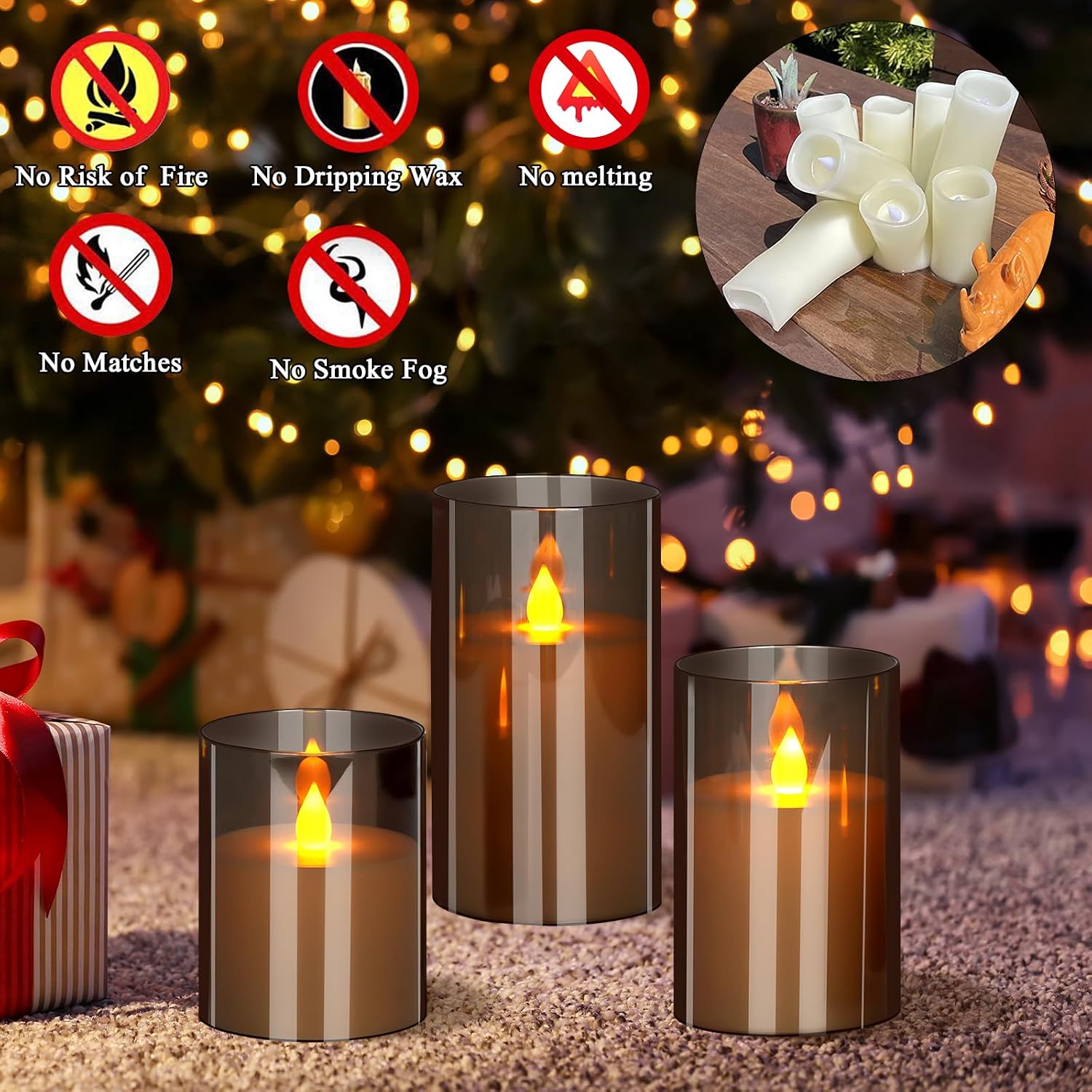 wemarry Gray Warm Flameless Candles Review: Remote, Timer, 3-Pack, Fall Decor - Image 2