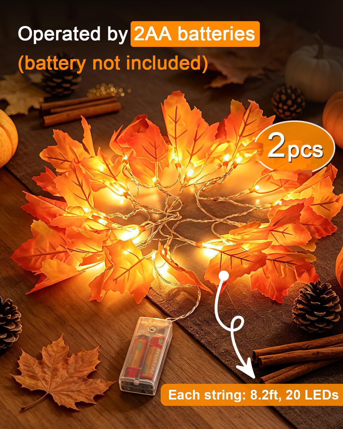 2-Pack Autumn LED Garland Review (16.4ft) - Image 3