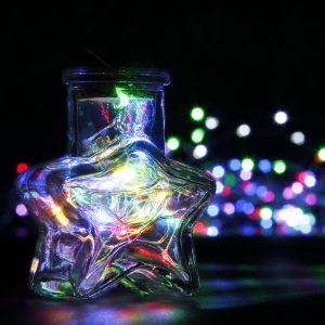 CYLAPEX 6 Pack Fairy Lights Battery Operated 7ft 20 LED Mini String Lights Silver Wire Firefly Starry Moon Lights for Christmas Wedding Mason Jars Party Centerpiece Table Decorations, Multicolor
