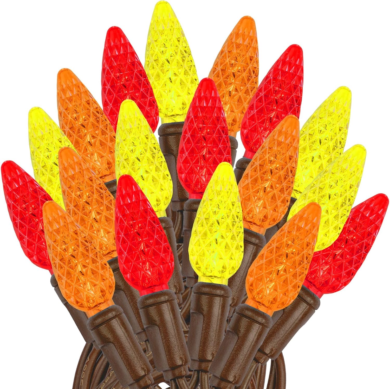 Novelty Lights 24FT 70 LED C6 Thanksgiving & Outdoor Christmas Tree Lights