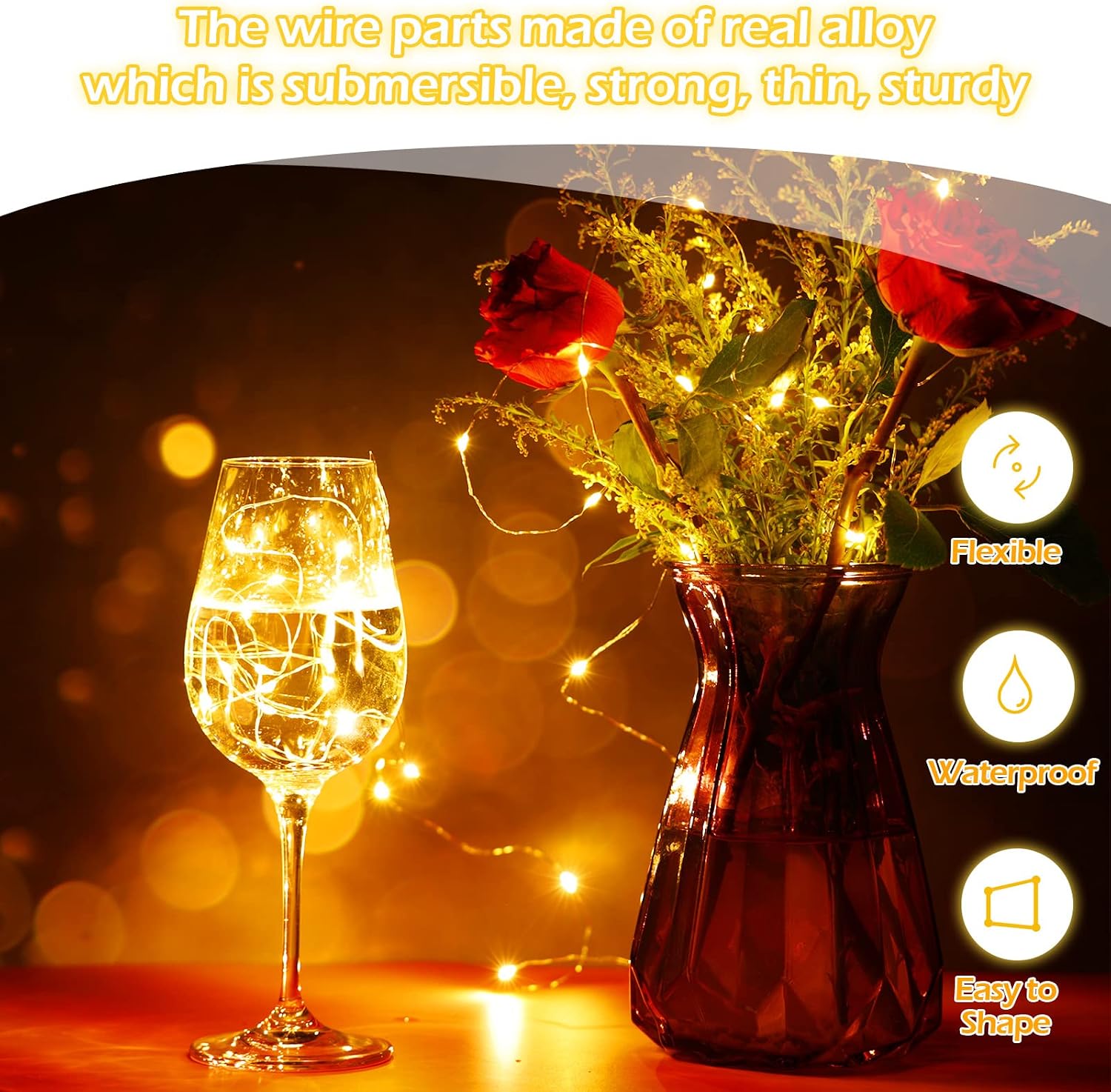 Hortsun 100-Pack Warm White Battery Fairy Lights Review: 7ft 20 LED for Weddings - Image 3