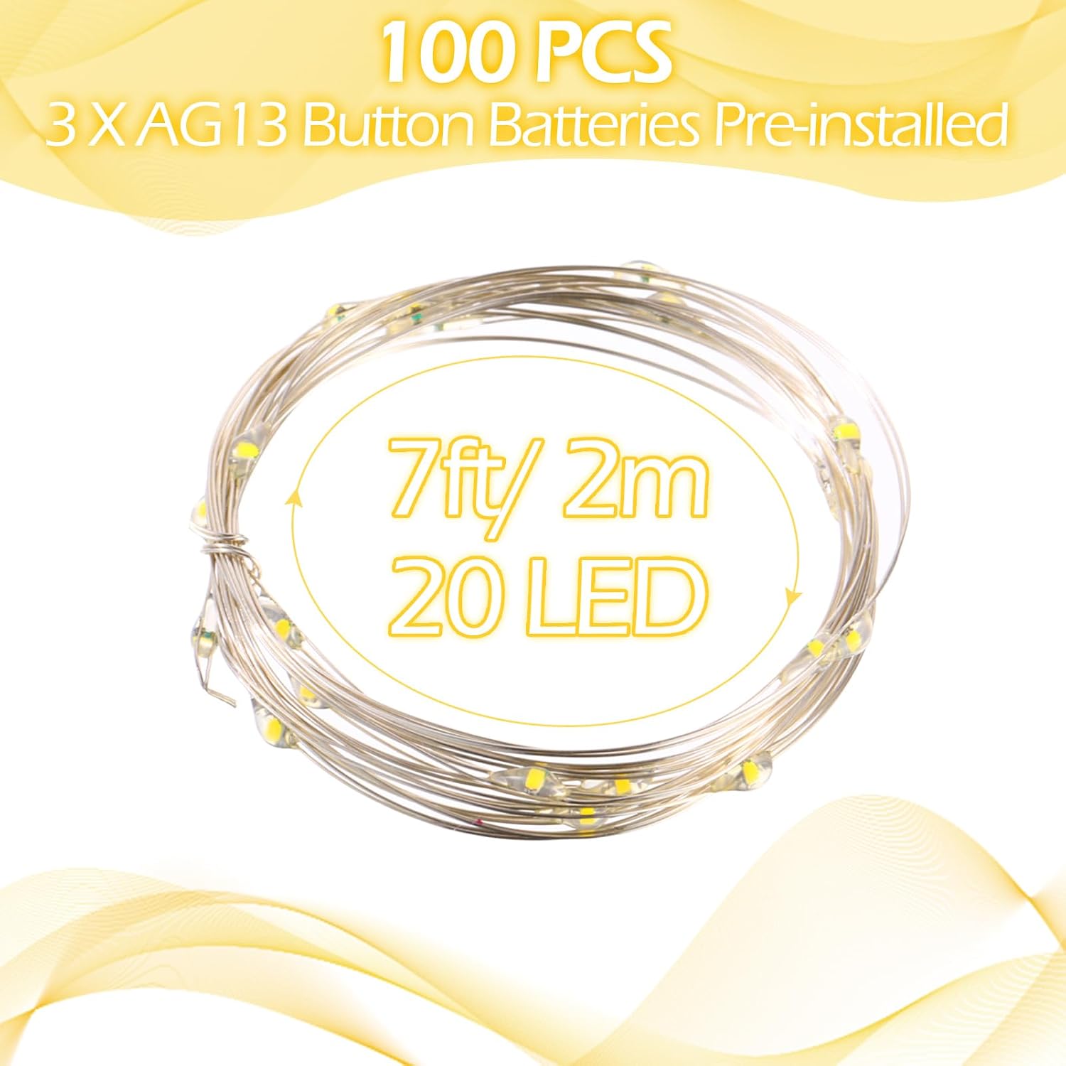 Hortsun 100-Pack Warm White Battery Fairy Lights Review: 7ft 20 LED for Weddings - Image 2