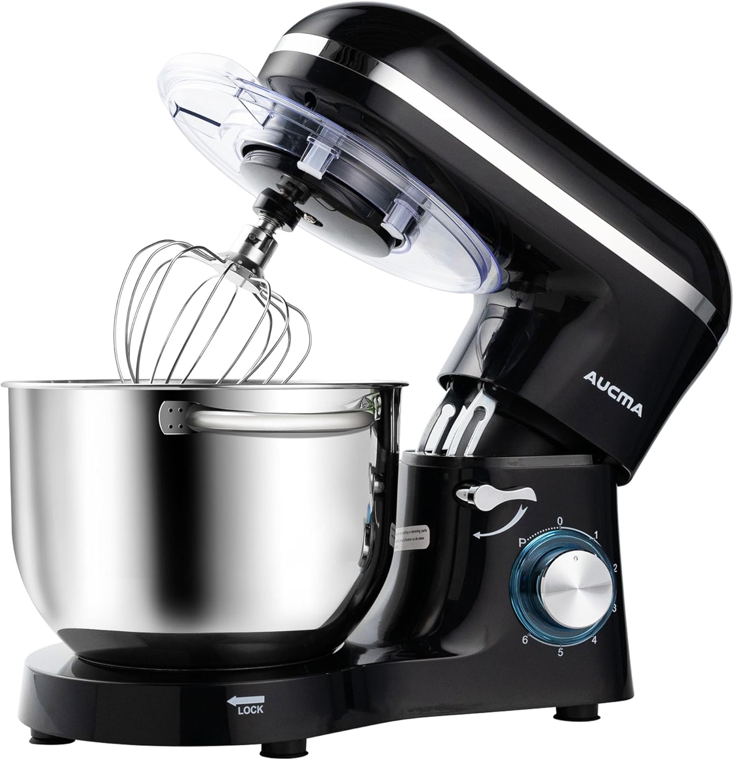 Aucma Stand Mixer,6.5-QT 660W 6-Speed Tilt-Head Food Mixer, Kitchen Electric Mixer with Dough Hook, Wire Whip & Beater (Black, 6.5QT): Home & Kitchen