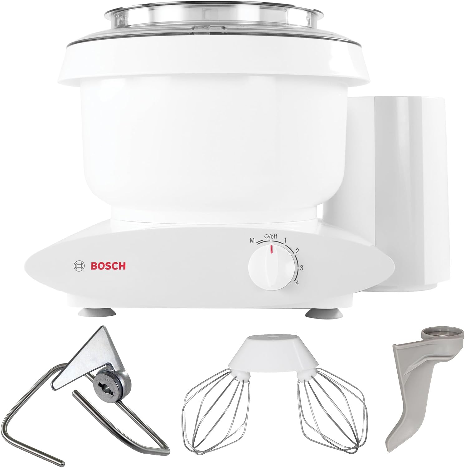 Bosch Universal Plus Stand Mixer 500 Watt, 6.5 Quarts with Wire Whips, Dough Hook & NutriMill Dough Hook Extender Bundle: Home & Kitchen