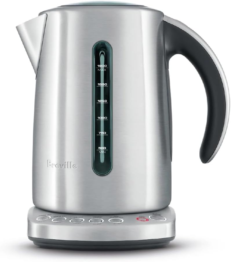 Breville BKE820XL IQ kettle real product photo, brushed stainless steel