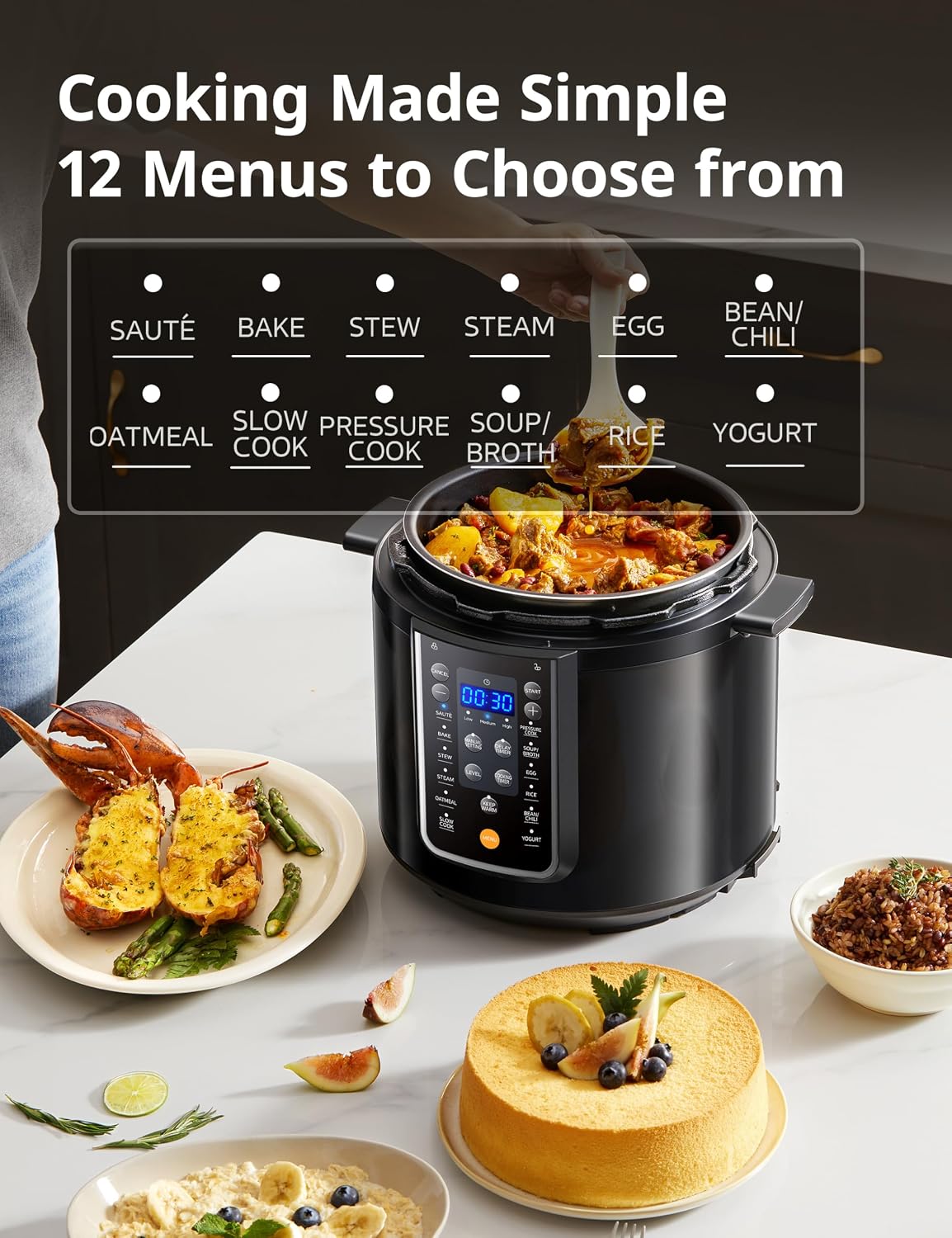 COMFEE 12-in-1 electric pressure cooker detail view