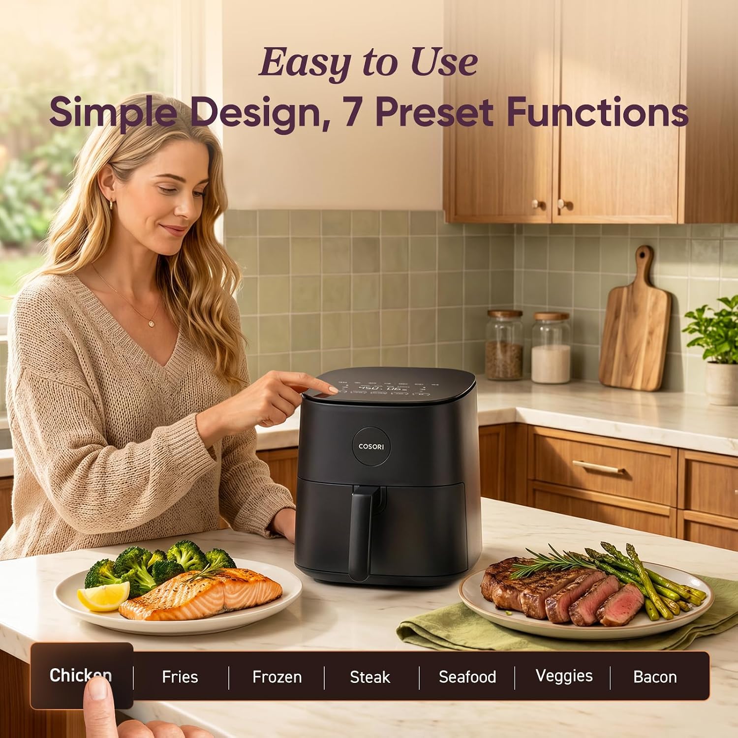 COSORI Pro LE air fryer basket with ceramic coating