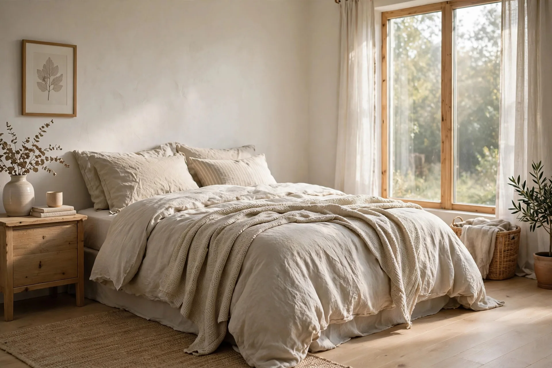 Cozy bedroom with quality furniture