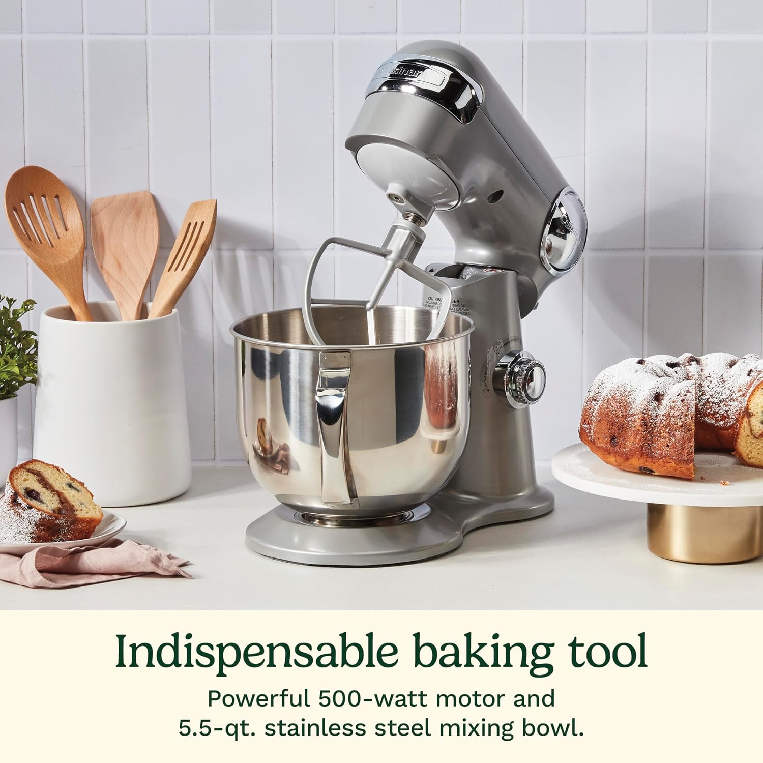Cuisinart 5.5 quart stand mixer whisk and bowl detail