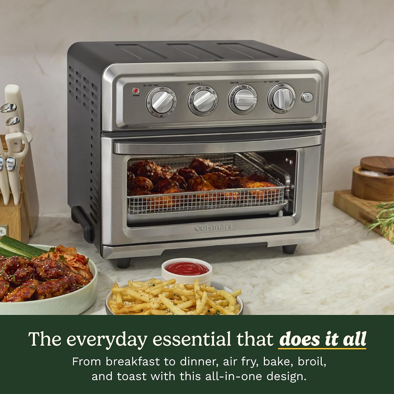 Cuisinart TOA-55 air fryer toaster oven detail view