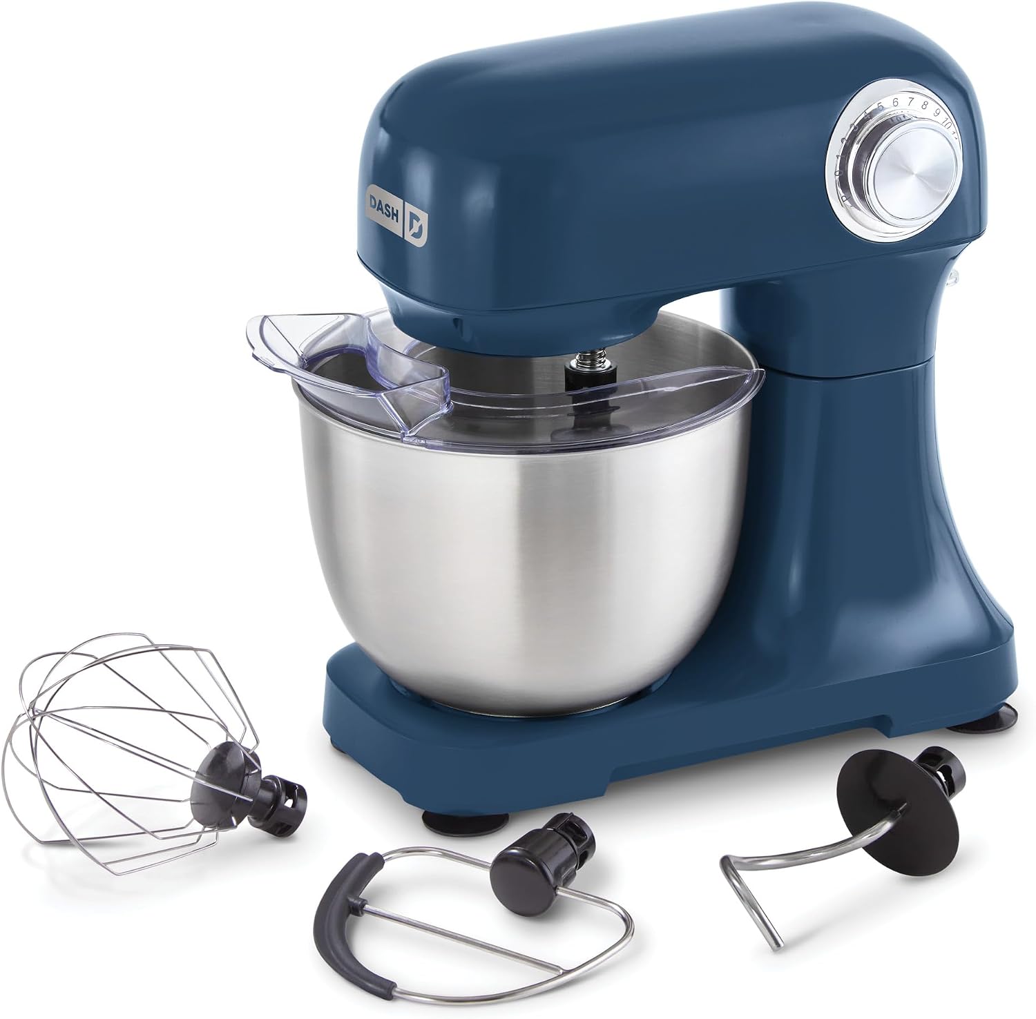 Dash 3.5 quart tilt-head stand mixer navy with stainless steel bowl