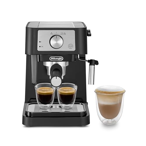 De'Longhi Stilosa EC260 manual espresso machine in black, front view