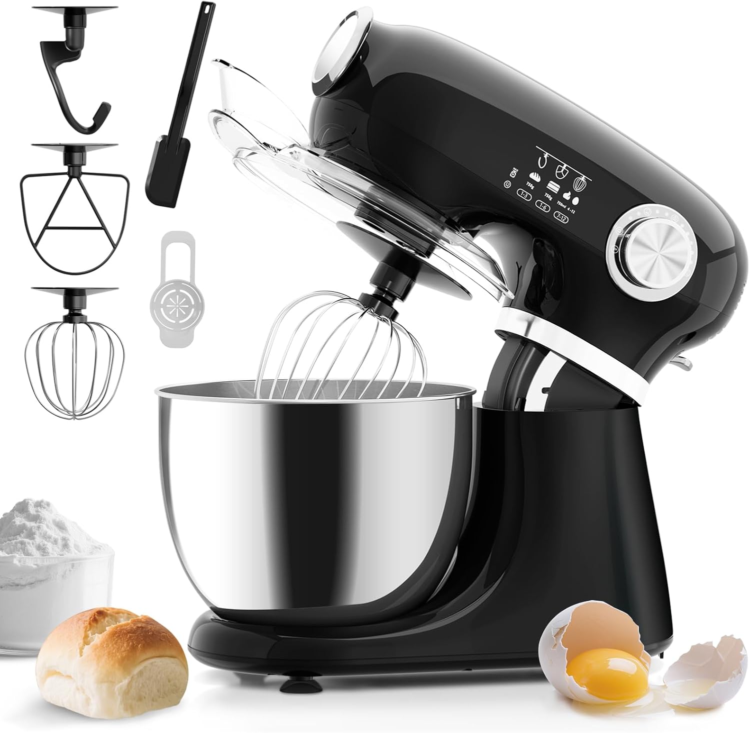 Electactic 5.3-quart 12-speed electric stand mixer