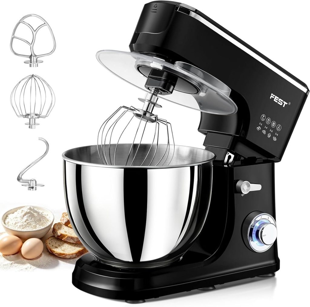 FEST 8.45QT 6-speed electric stand mixer with stainless steel bowl