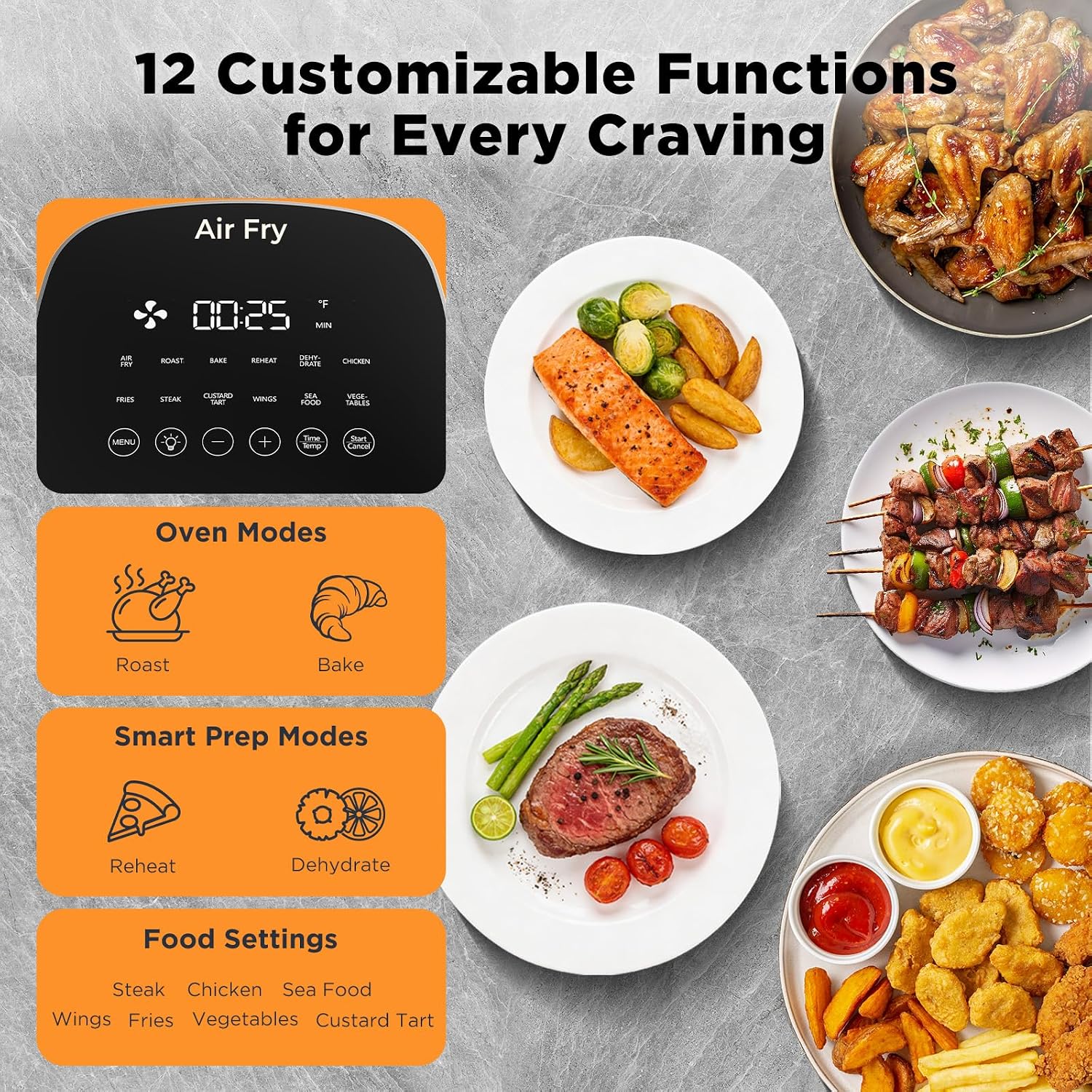 Fullwill 6QT air fryer viewing window detail