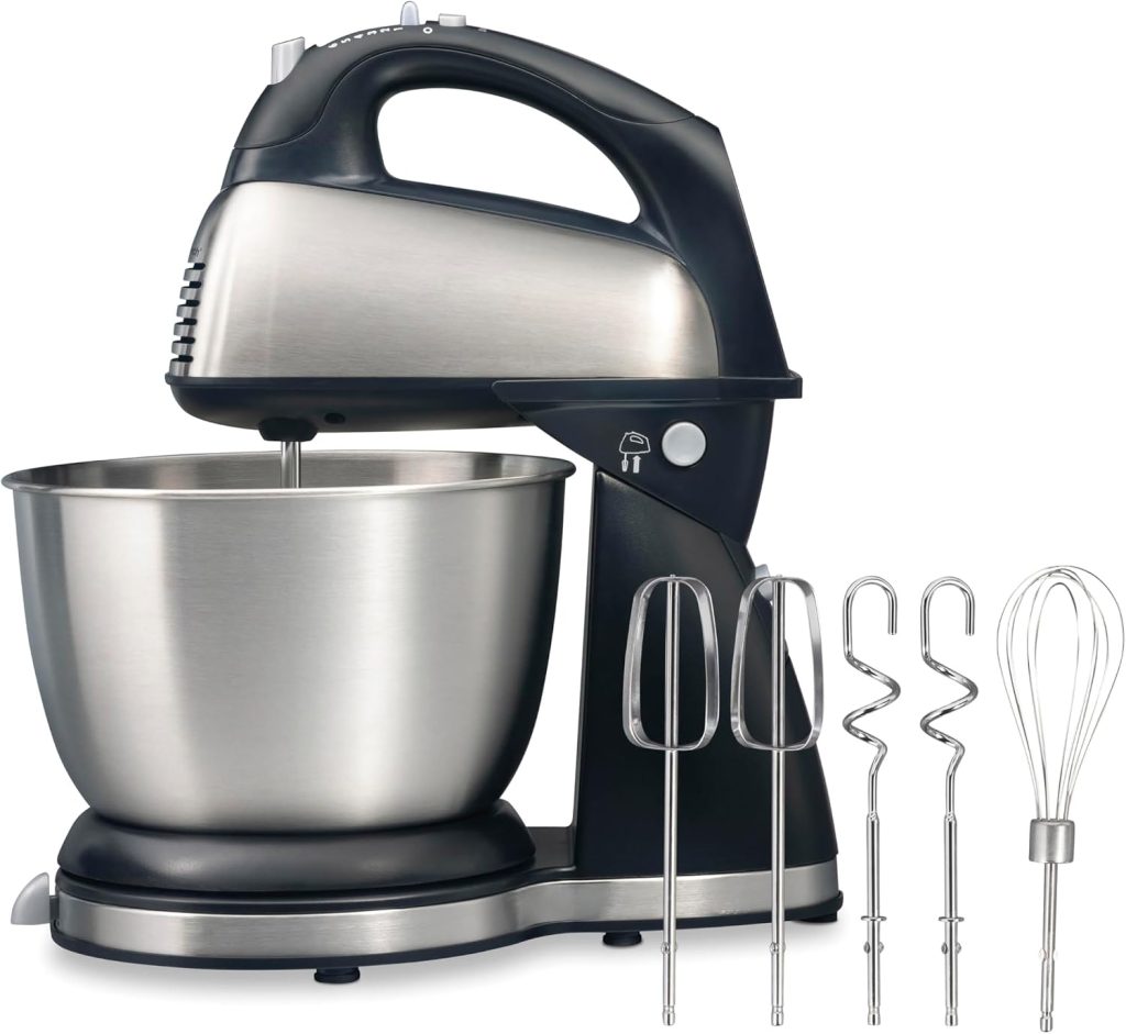 Hamilton Beach Classic stand and hand mixer 4 quart 6 speed black stainless