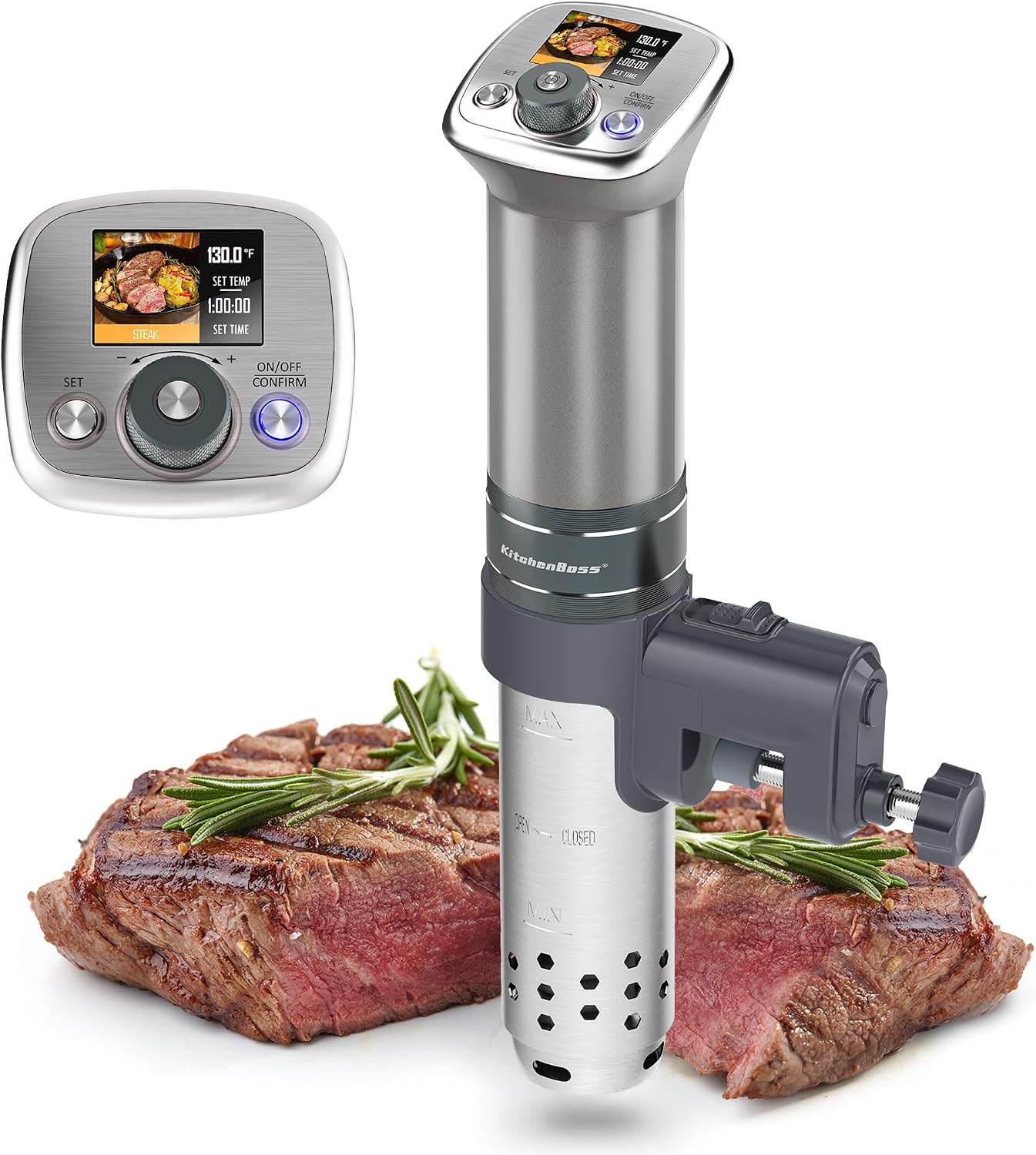 KitchenBoss G320 sous vide cooker real product photo – TFT display immersion circulator