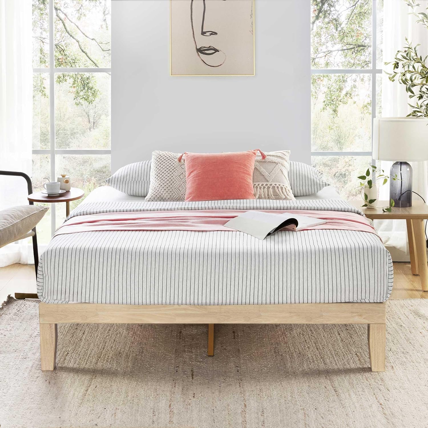 Mellow Naturalista 12-inch Platform Bed (Queen, White Wash)