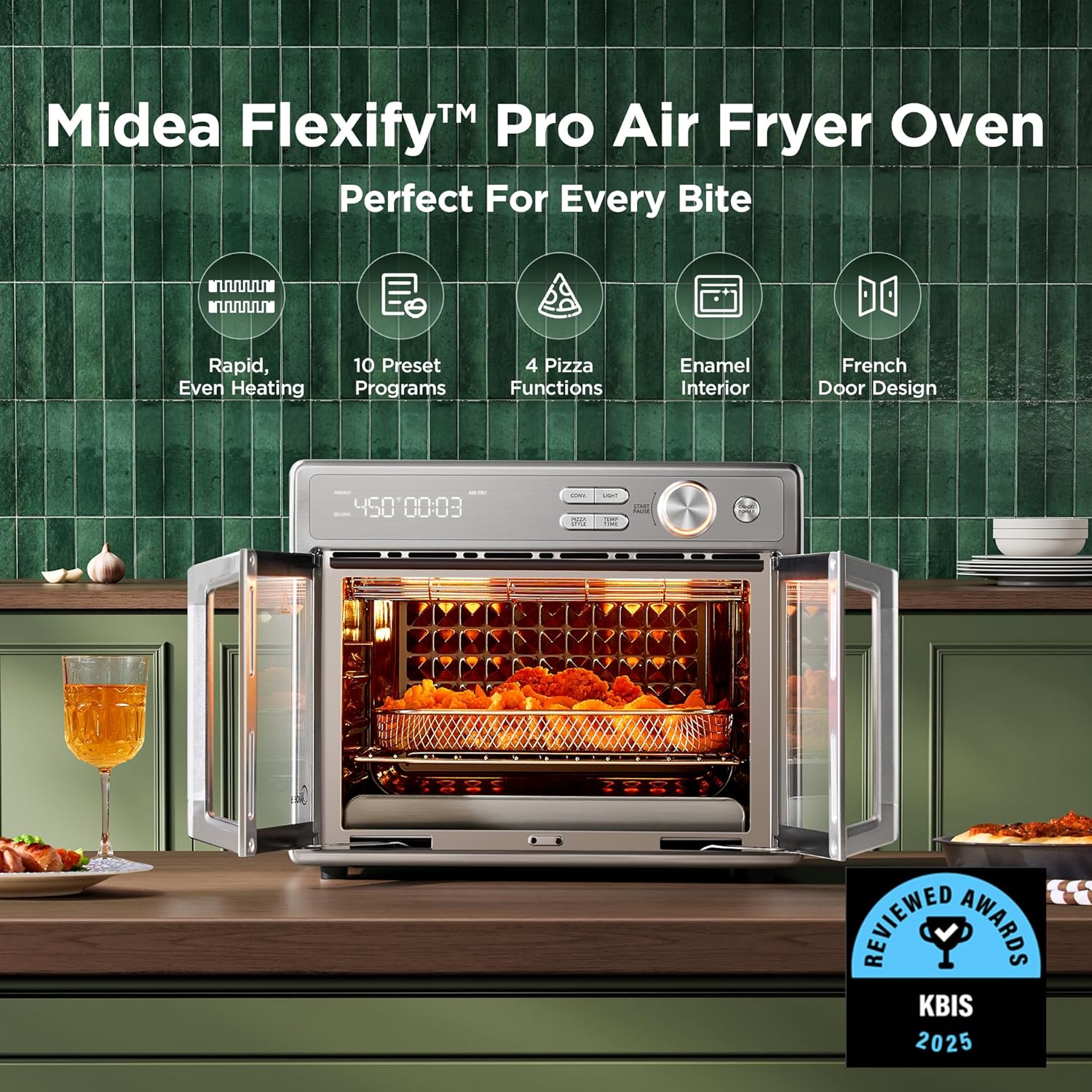 Midea Flexify Pro French door oven interior and racks