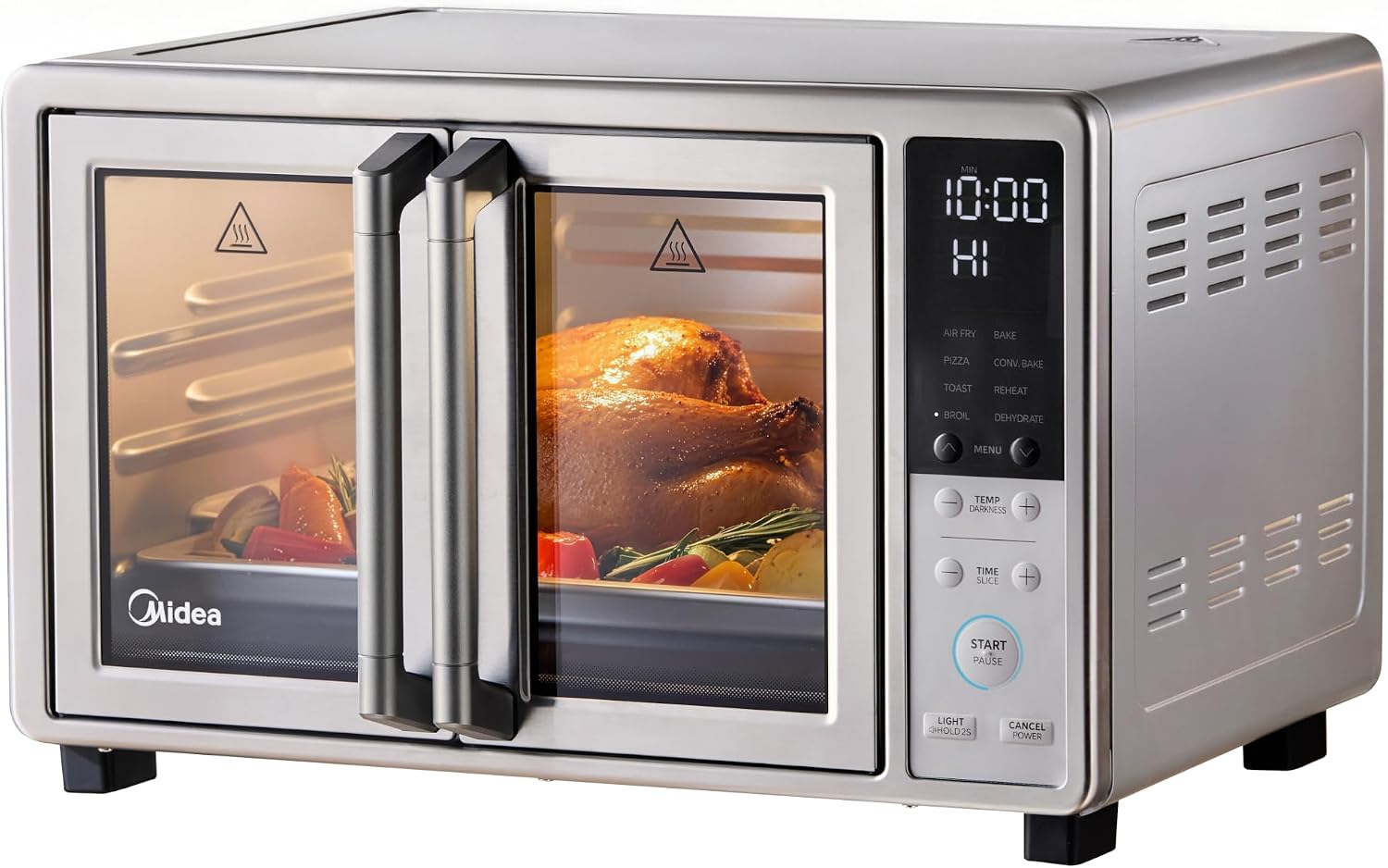 Midea Flexify Slim 8-in-1 French Door Toaster Oven Air Fryer Combo, 26.4 QT | Compact Countertop Oven with Infrared SpeedHeat, Stainless Steel : Home & Kitchen
