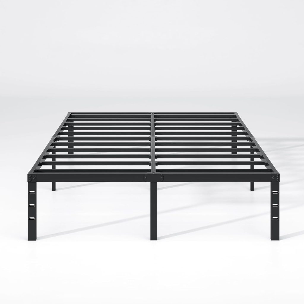 NEW JETO queen size metal bed frame 12 inch black storage space under bed