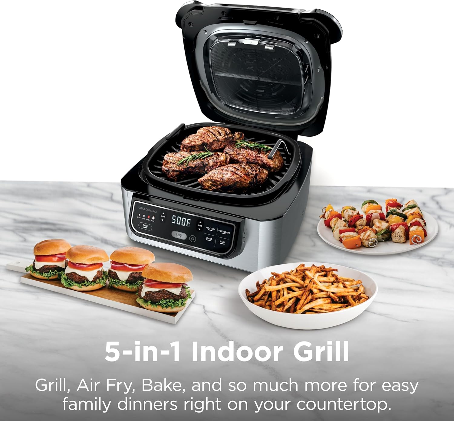 Ninja Foodi indoor grill grate with sear marks