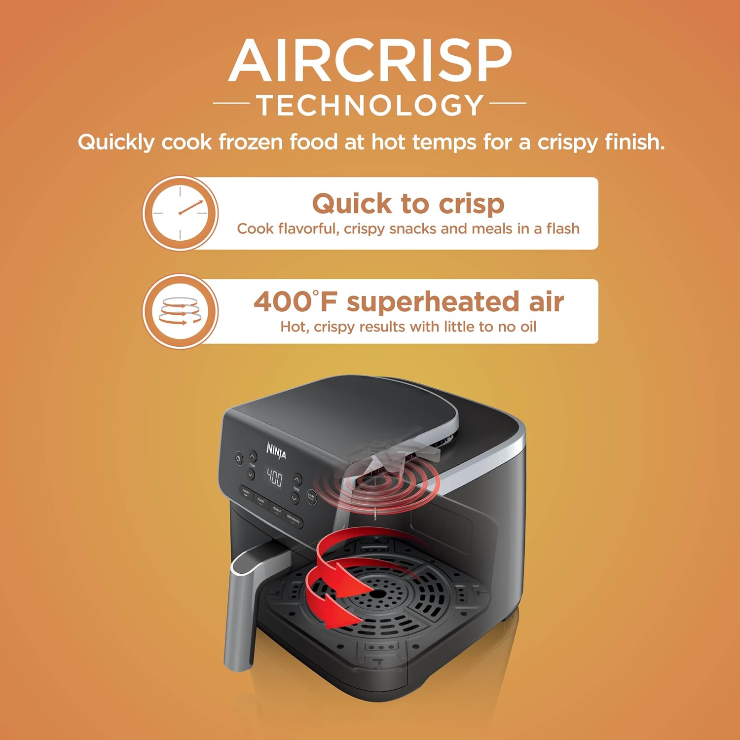 Ninja Air Fryer Pro AF141 5 quart single basket view