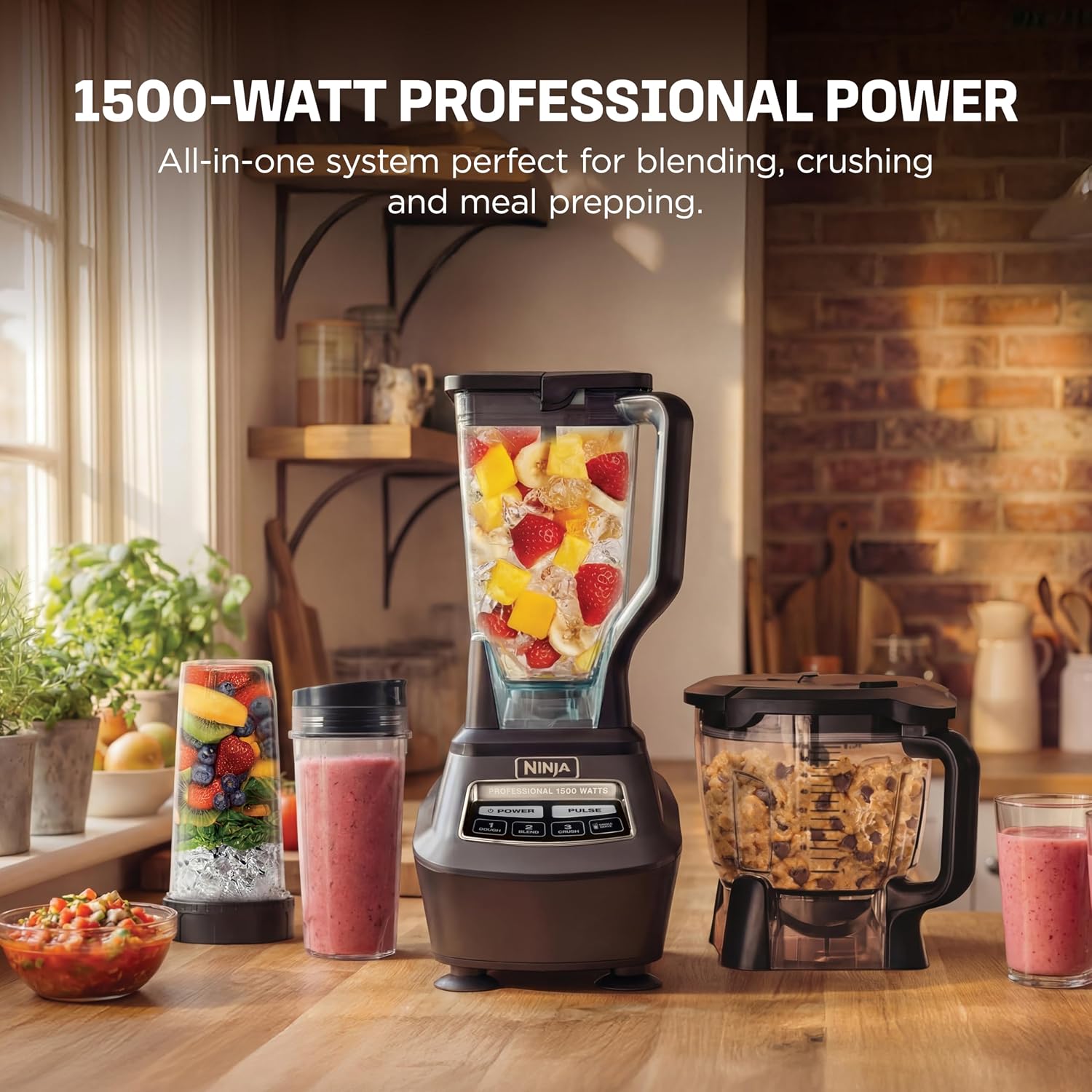 Ninja BL770 Mega Kitchen System detail view with food processor bowl