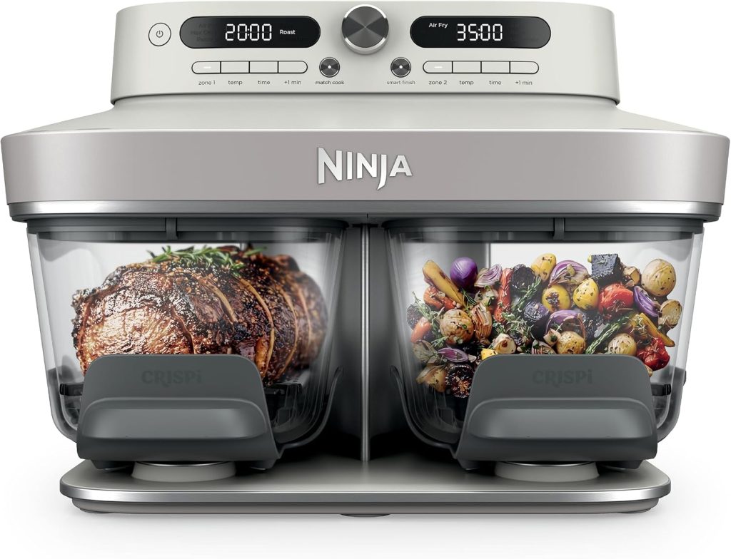 Ninja Crispi DualZone glass air fryer with two cooking zones