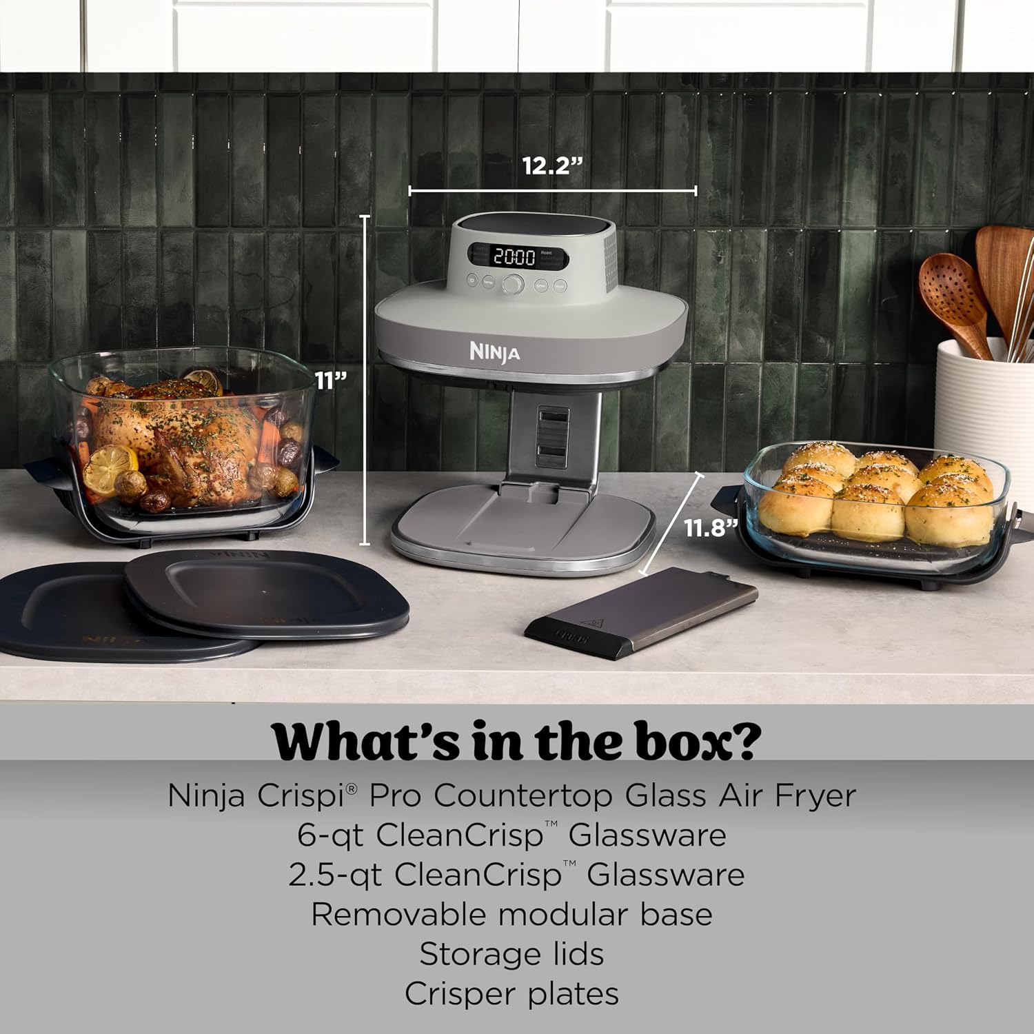 Ninja Crispi Pro glass air fryer 6-in-1 Bone AS101LG