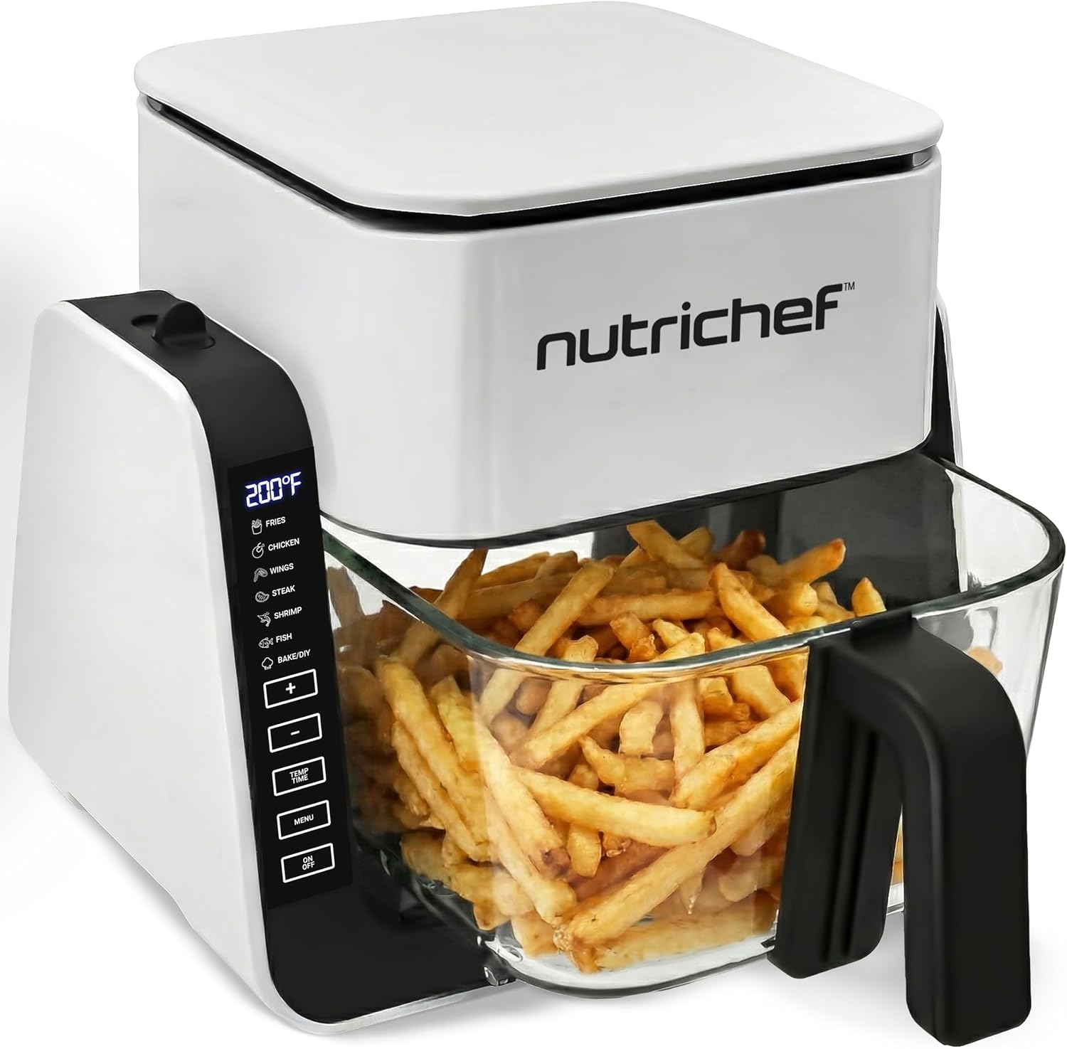 NutriChef 4QT Air Fryer & Grill (White)
