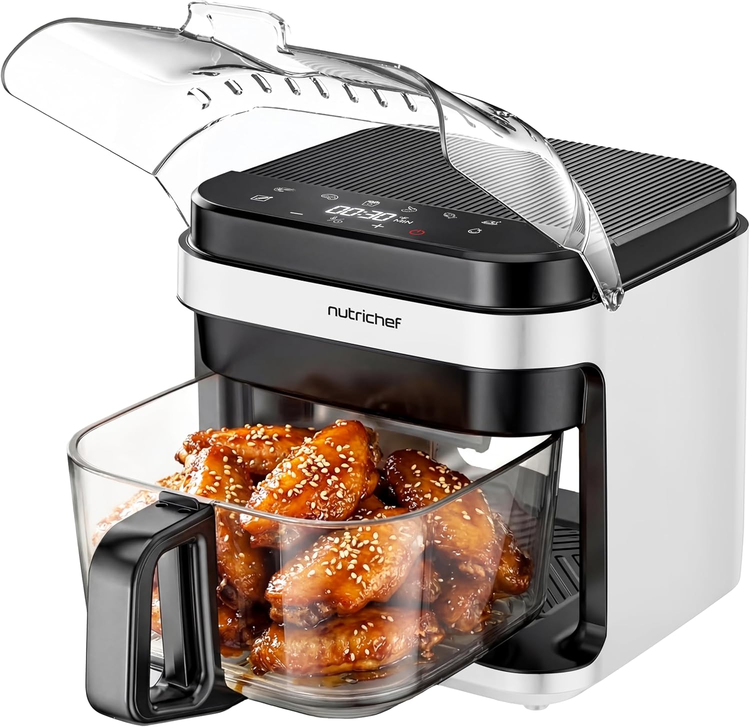 NutriChef 5.8QT Air Fryer (White)